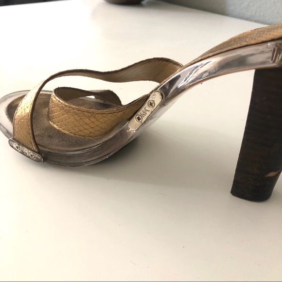 Michael Kors Gold Sandal Heels - Picture 2 of 6